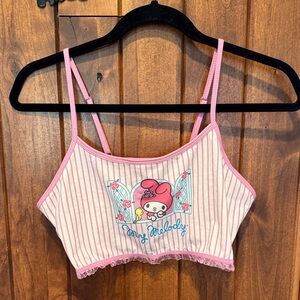 Pink Striped My Melody Crop Top